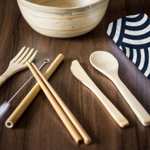 Load image into Gallery viewer, e-grin 🌱 Eco Bamboo Cutlery Set - e-grin